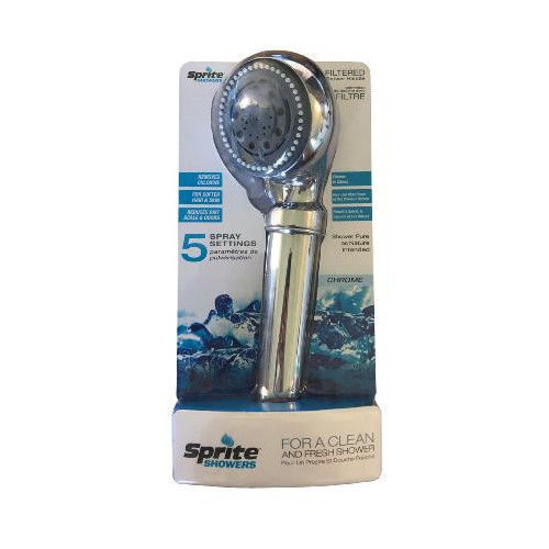 Douchette SPRITE SHOWERS chromée avec cartouche Chlorgon KDF + Flexible 200 cm